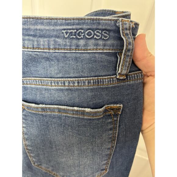 Vigoss Ace Skinny Button Fly High Rise Stretch Jeans Size 27 Raw Hem - Picture 6 of 7